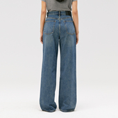 显瘦拖地长裤 NO93复古牛仔裤 新款 高腰宽松阔腿2025春季 子 女直筒裤