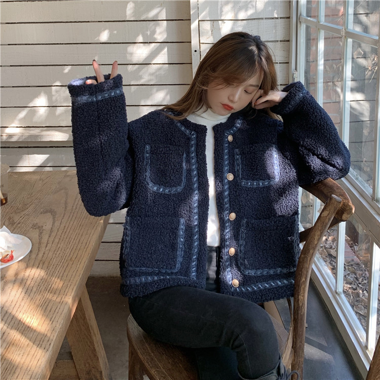 Real shot! Real price! Small short Lamb Fur and fur one-piece thickening coat