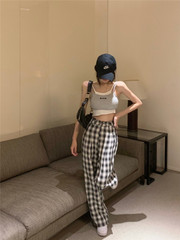 Real shot! Real price! Plaid wide leg pants