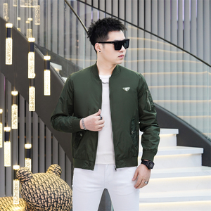 商标已注册2026年新款立领侧口袋拉链夹克 JK9208 P135 真模绿色,男装夹克,电商A023