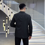 2026年新款高端提花休闲小西装钱塘3019X6677P165真模黑，男装西服套装，电商A023