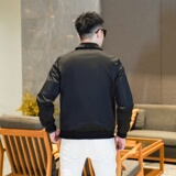 商标已注册2025年新款刺绣翻领休闲夹克JK9250P155真模黑色，男装夹克，电商A023