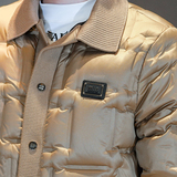 Y9828P3102025高端冬季90%白鸭绒暗花针织领羽绒服真355，男装羽绒服，电商A023