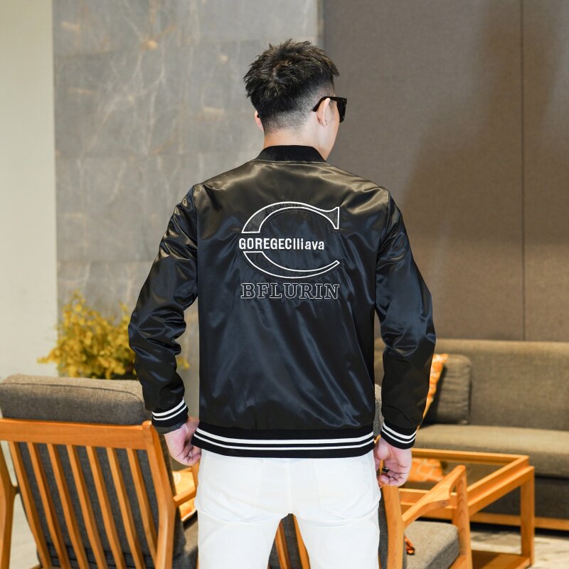 商标已注册2025年新款刺绣立领休闲夹克3019-JK9239P150真模,男装夹克,电商A023