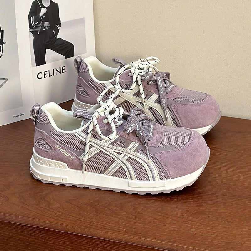 大头双鞋带丑萌阿甘德训鞋女款2026春季新款真皮厚底休闲运动板鞋,女鞋,时尚休闲鞋,淘宝优惠券,粉丝福利购,淘宝优惠卷