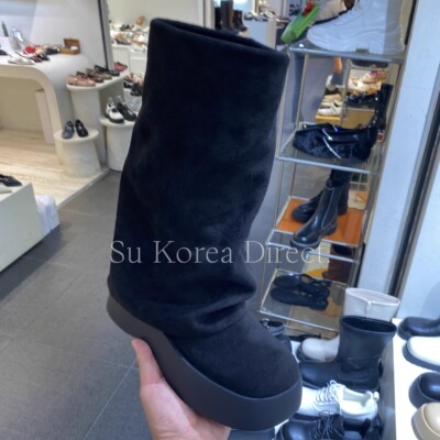 褶皱堆堆裤管靴女厚底小个子短靴