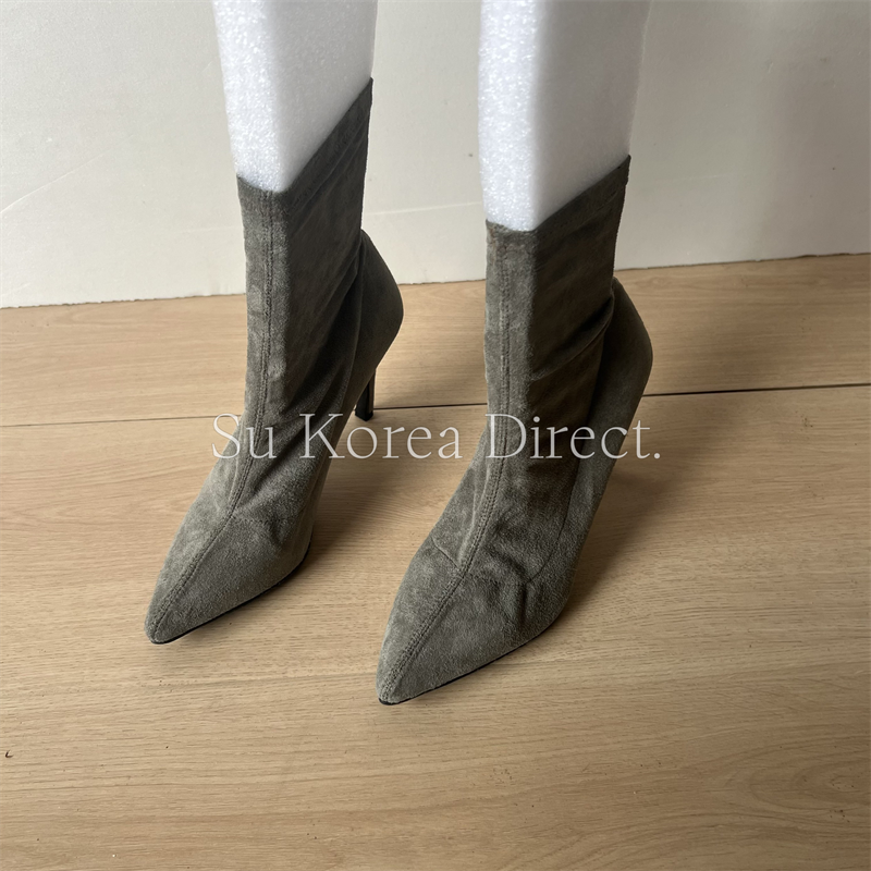 尖头套筒时尚短靴高跟女靴