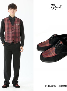 非零旦斯 酒红金格 放克跟鞋Popping鞋子街舞Locking皮鞋