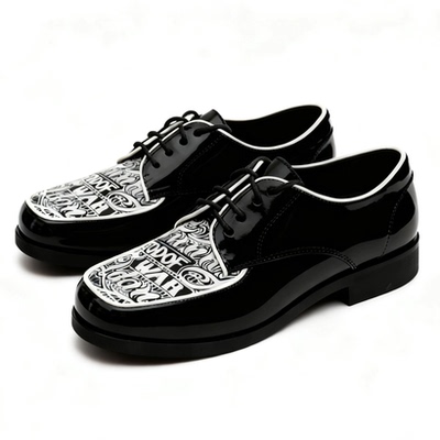 非零旦斯橡胶底街舞印花原创皮鞋