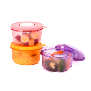 特百惠 400ML微波小萌碗密封冷藏冷冻保鲜盒便携午餐饭盒可爱圆碗