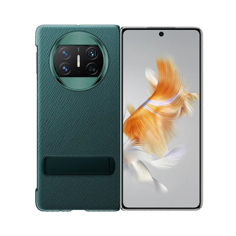 适用华为MateX3手机壳真皮支架后盖X3典藏版折叠屏轻薄后壳商务套