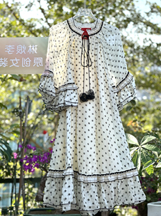 （星河）琳烺红标了然2026春夏桑蚕丝波点宽松气质时尚连衣裙短裙