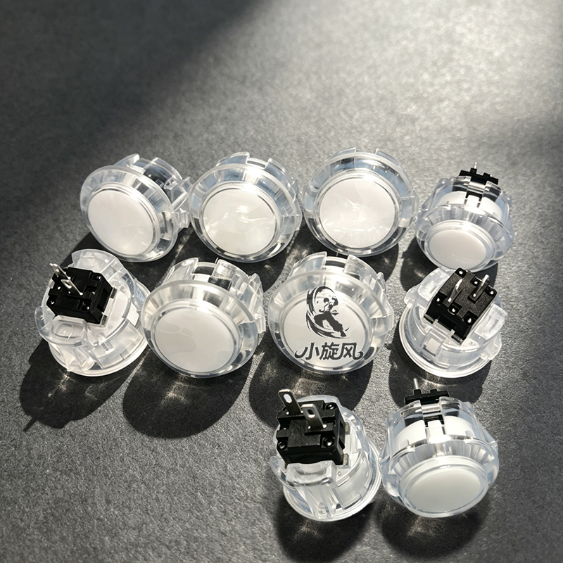 新款水晶按键国产三和按键透明按键街机按钮游戏机配件摇杆按键