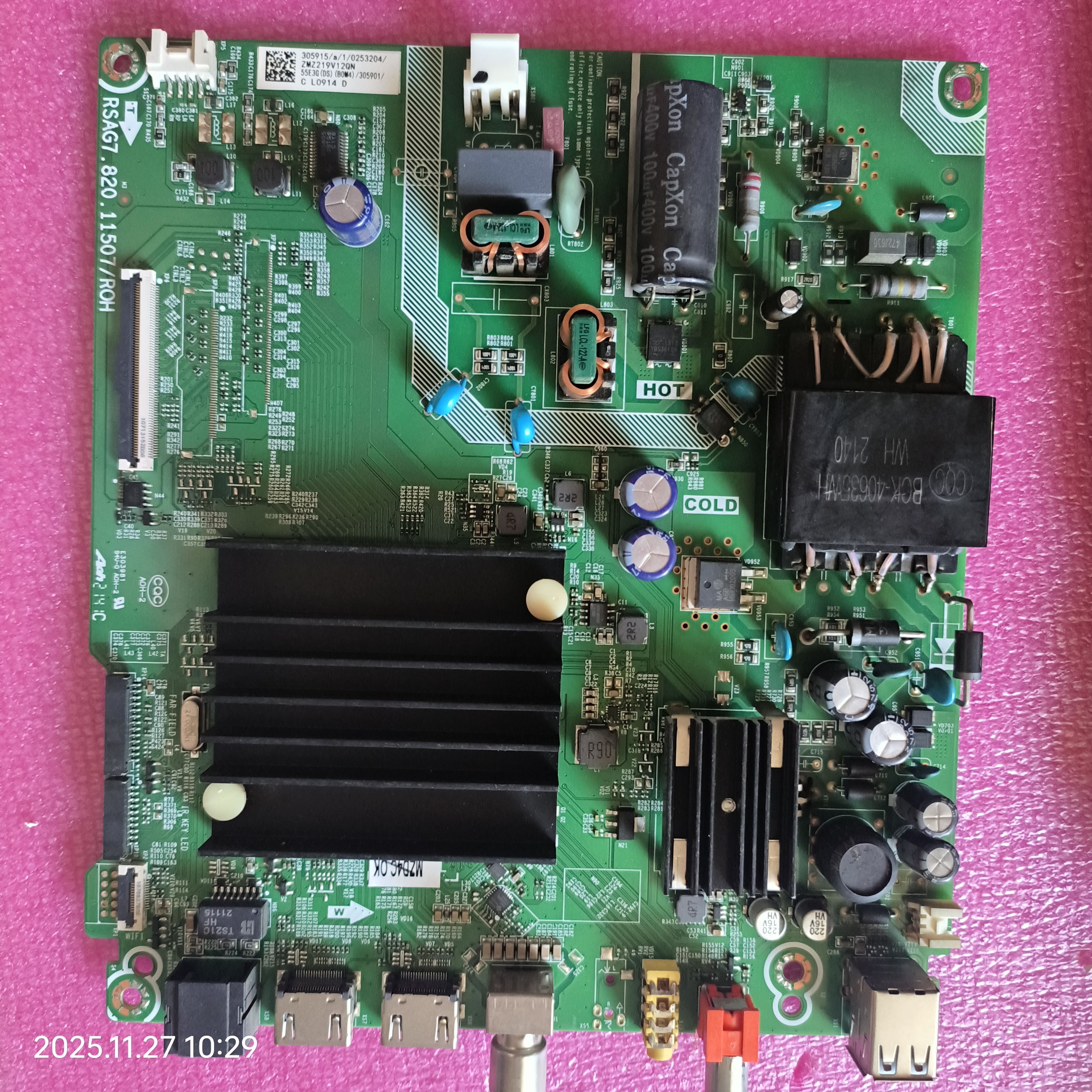 海信55A52F主板RSAG7.820.10510(BOM1)279109配屏HE550Y1U72