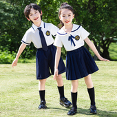 园服一年级英伦风运动班服夏装 中小学生学院风校服套装 幼儿园夏季