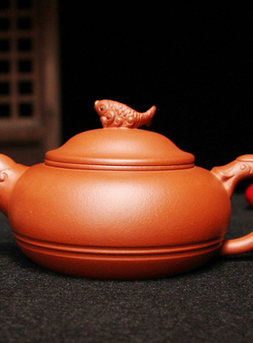 玩壶天下宜兴紫砂高端紫砂壶邵研高纯手工底槽青年年有余450CC