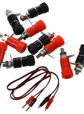 2 Pcs Red Black Banana Plugs To Alligator Clips Probe Test