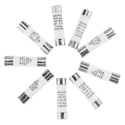 10PCS 10*38  Blow Ceramic Fuse 10x38mm Fuse 500V  1A 2A