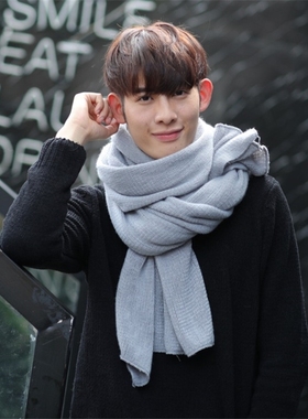 New Cashmere Man Solid Scarf Winter Warm Knitted Shawl And W