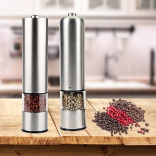 Electric Salt and Pepper Grinder Set Shaker Mills Adjustable