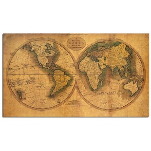 World Geographic Map English Drawing Poster Section C Vinta