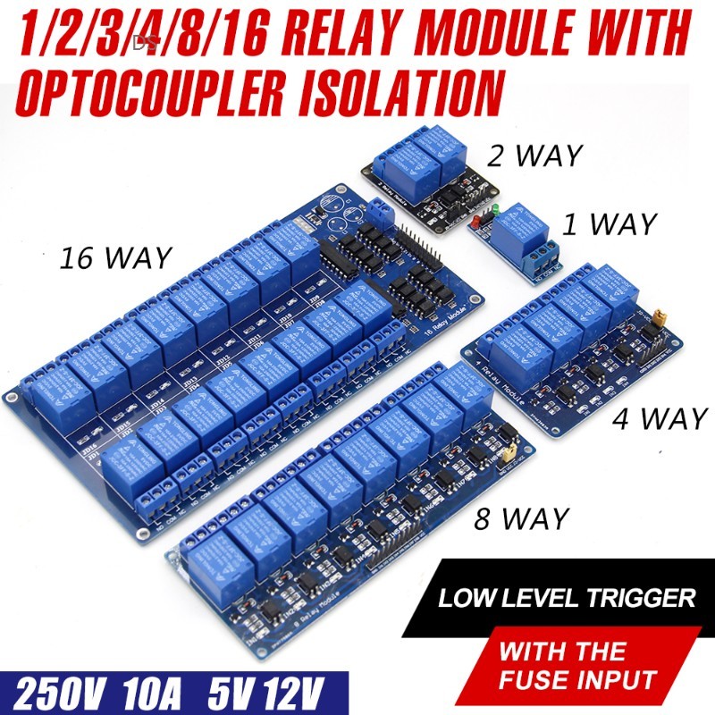 5V 12V low level trigger 1 2 4 8 16 Channel Relay Module int