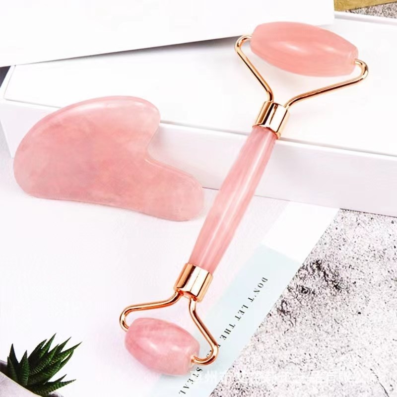 Face Massage Jade Roller Rose Quartz Natural Stone Crystal S