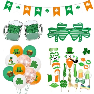Irish St. Patricks Day Four leaf Clover Theme Party Balloo