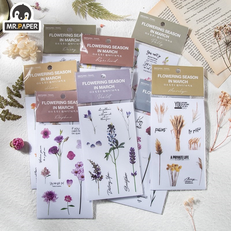 Mr.Paper 3 Pcs/bag 8 Designs March Flower Season Series Pla
