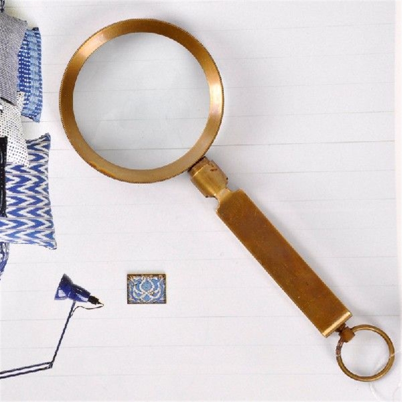 Handheld Magnifying Glass British Brass Folding Loupe Gift