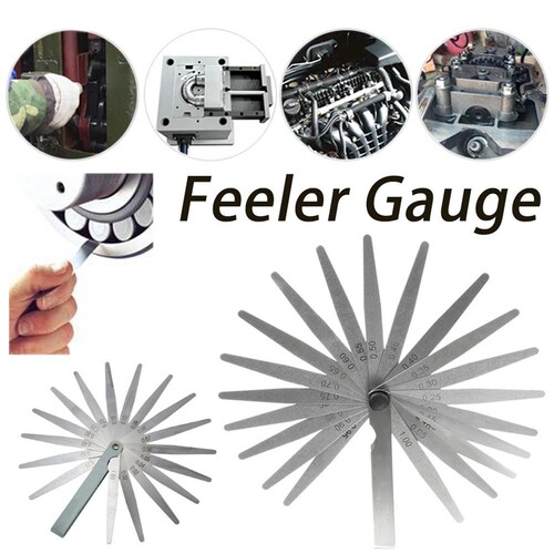 1 Set Metric Feeler Gauge 17 Blades 0.02-1.00mm Stainless St