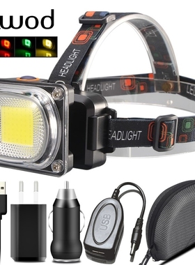USB Charging 18650 Battery Head Flashlight Lamp 4 Colors CO