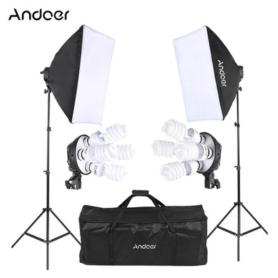 Andoer Studio Photo Lighting Kit with Softbox Bulb Socket B