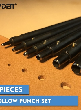 OWDEN Professional 6Pcs leather Hollow Hole Punch Set Belt H