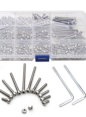 440PCS Stainless Steel Cylinder Head M3 Hexagon Hex Socket C