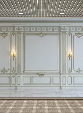 Lyavshi White Classic Wall Door Lamplight Palace Background