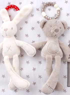 cute Baby Crib Stroller Toy Rabbit Bunny Bear Soft Plush in