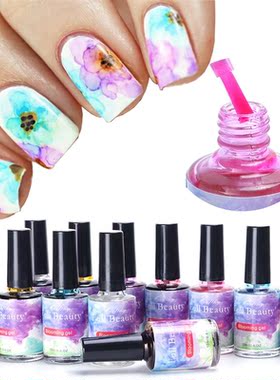 12pcs Blooming Nail Polish Gel Watercolor Ink Smoke Smudge