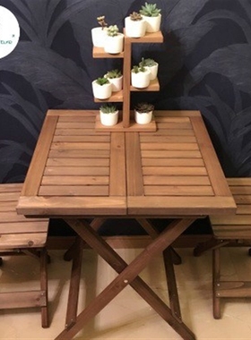 Folding Tea Table Portable Micro Garden Solid Wood Courtyard