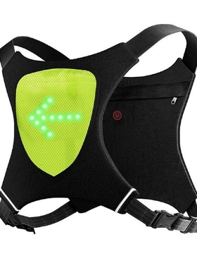 LED Wireless Cycling Vest Men MTB Bike Bag Safety LED Turn