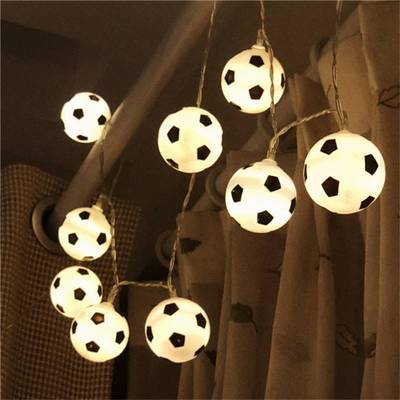 LED Soccer String Garland Decoration Bedrooms Home Theme Pa