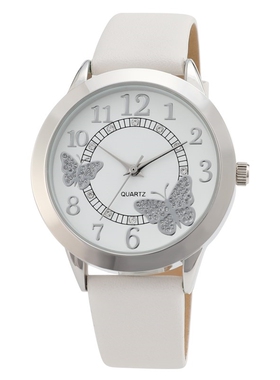 Women Watch  Design Butterfly Dial Candy Color Leat