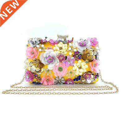 Flower Evening Bag Elegant Colorfull Women Wedding Party Bag
