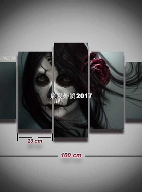 Printed Sugar Skull Woman Face Day of The Dead Picture Canva