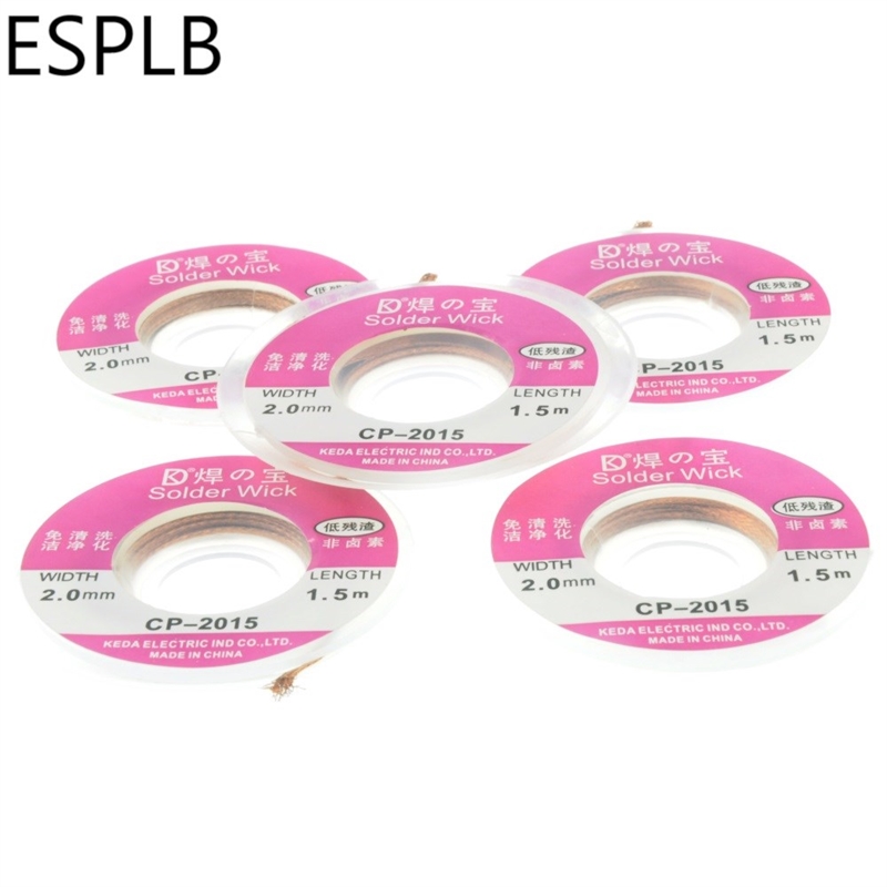 5pcs 1.5M 5FT 2.0mm Desoldering Wire Braid Sucker CP-2015 Re