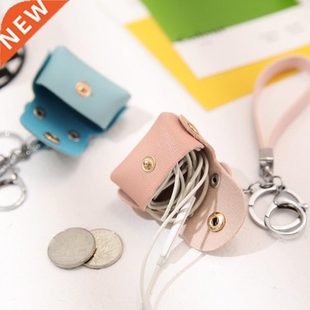 Creative Mini Pu Hasp Earphone Storage Bag Card Coin Pouch
