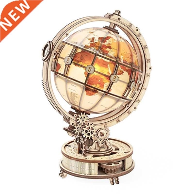 Robotime ROKR Luminous Wooden Globe 3D Puzzle Games Assemble