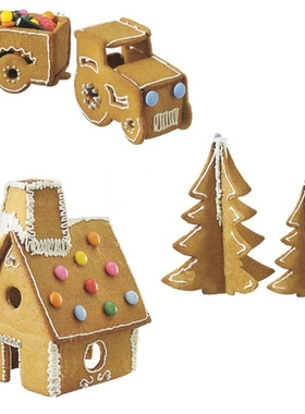 3D Christmas Tree Cookie Cutters Gingerbread House Truck typ