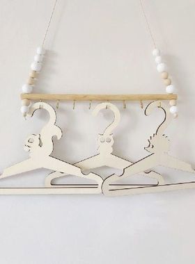 1PC Wooden Baby Clothes Hanger Rack Creative Display