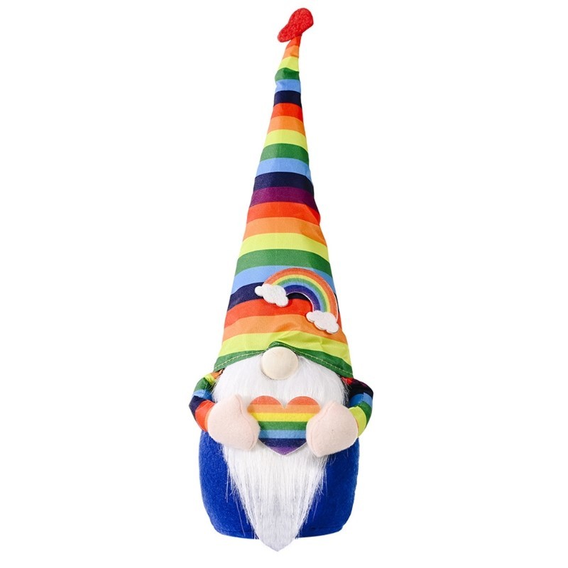 Rainbow Gnome Tomte Dwarf Faceless Doll Stuffed Plush Toy Sc